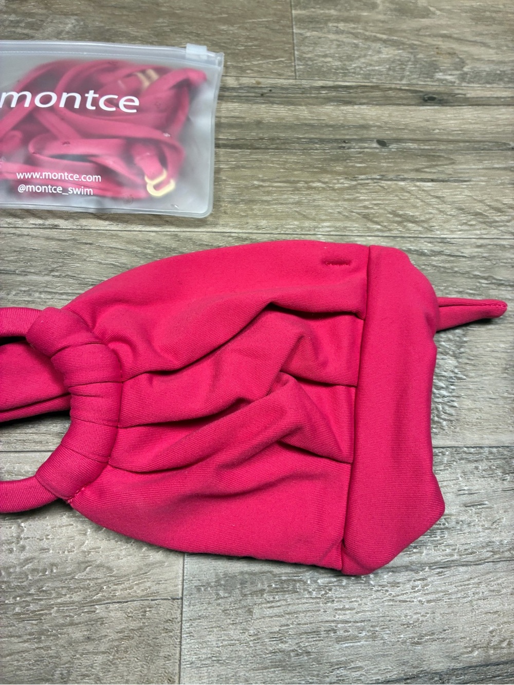 Montce Tori Ties Raspberry Bandeau Bikini Top - Picture 12 of 12